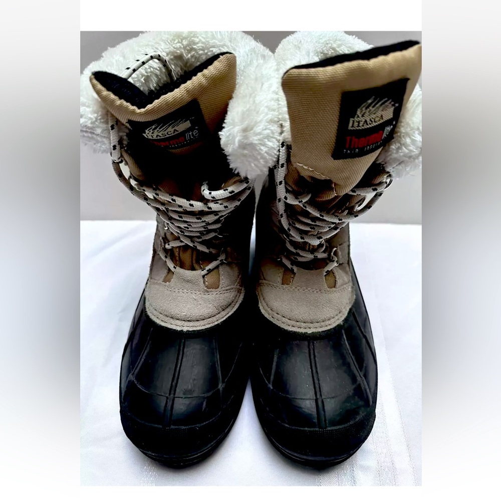 ITASCA THINSULATE WATERPROOF WINTER LEATHER DUCK BOOTS WOMENS SIZE 7 CEDAR BUFF